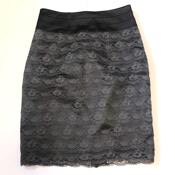 H&M Dresses & Skirts - Women’s H & M Gray Lace Pencil  Skirt w/Zippered Back Size 8